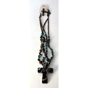 Trisha Waldron Cross Necklace and Earrings set New